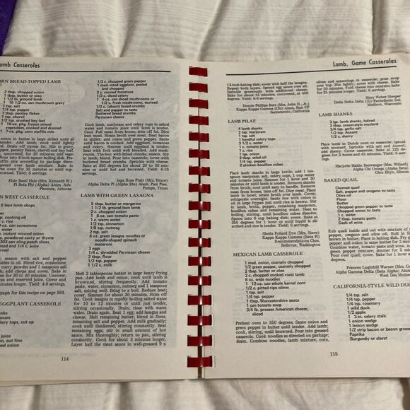 The Panhellenic Cookbook CASSEROLES 1970 VINTAGE Spiral 2000+ Recipes - Picture 5 of 6